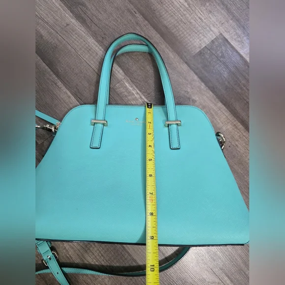 Kate Spade Mint Turquoise Bowler Satchel Crossbody Bag Y2K Classy Aqua Designer - Picture 11 of 13